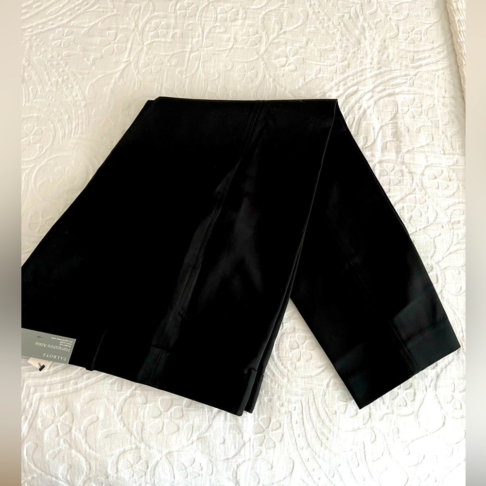 NWT Talbots Women's Hampshire Ankle Pant Black Size 12P
